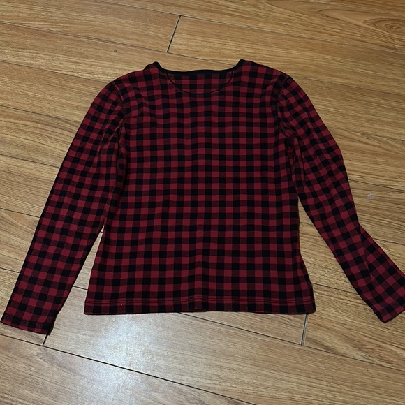 Chaps V-Neck Buffalo Plaid Top - Picture 6 of 6